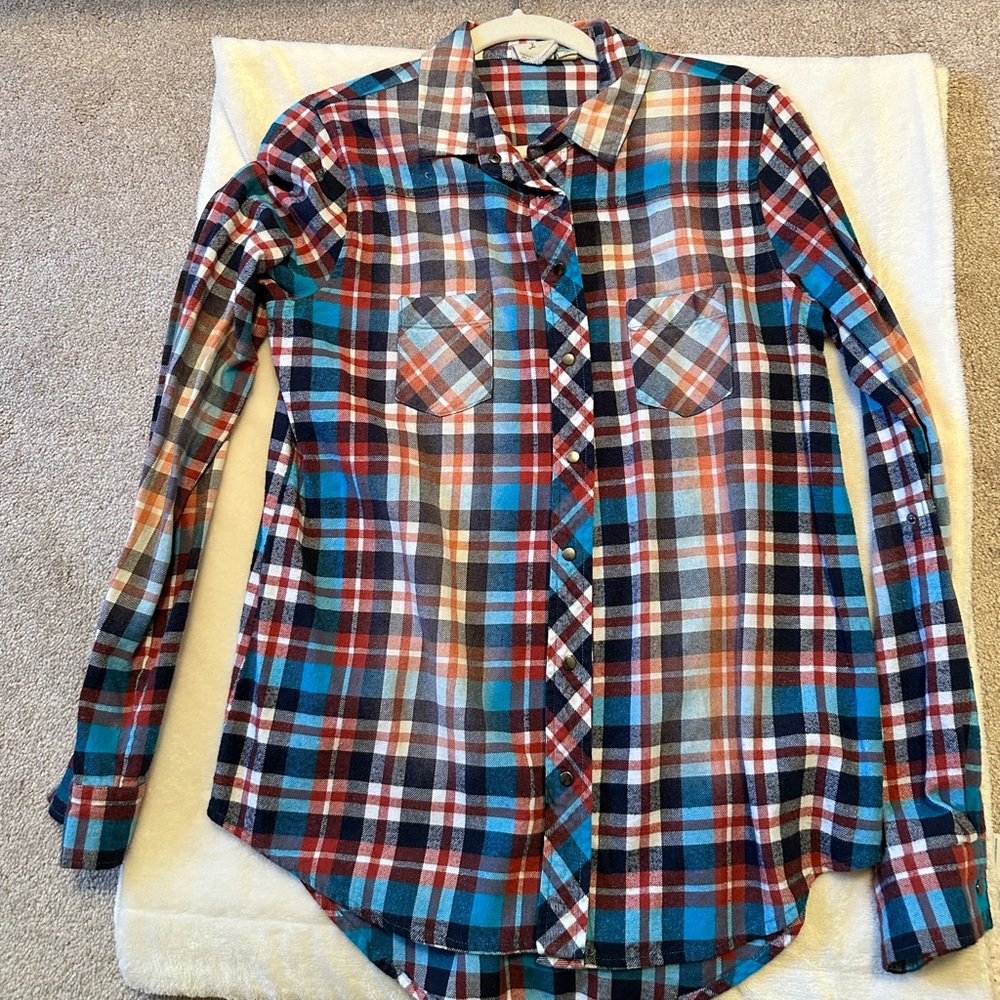 Colorful Plaid Button-Up Shirt